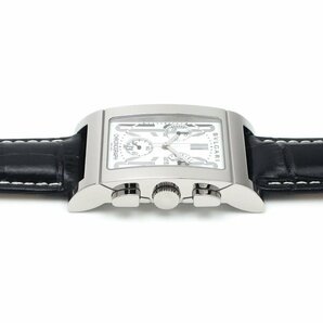 1円～ 3ヵ月保証付き 磨き済み 美品 本物 定番 人気 BVLGARI ブルガリ レッタンゴロ RTC49S クロノグラフ 革ベルト ホワイト メンズ 時計の画像4