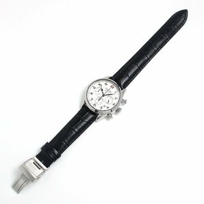 1円～ 3ヶ月保証付き 磨き済み 美品 本物 人気 Seiko セイコー プレサージュ 8R48-00J0 クロノグラフ 革ベルト ホワイト メンズ 時計の画像8