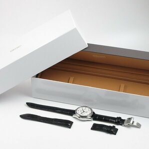 1円～ 3ヶ月保証付き 磨き済み 美品 本物 人気 Seiko セイコー プレサージュ 8R48-00J0 クロノグラフ 革ベルト ホワイト メンズ 時計の画像10