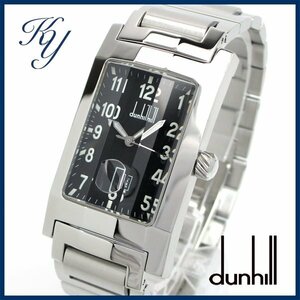 1 jpy ~ 3 months with guarantee polished beautiful goods genuine article popular DUNHILL Dunhill Dan hili on black men's clock 