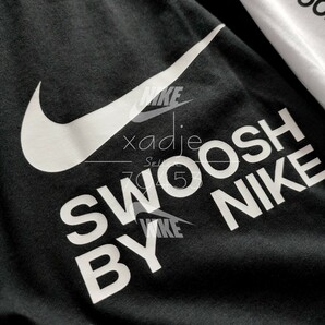 新品 正規品 NIKE ナイキ NSW SWOOSH スウッシュ プリント 長袖 ロンT 2枚セット 黒 ブラック 白 ホワイト XLの画像3