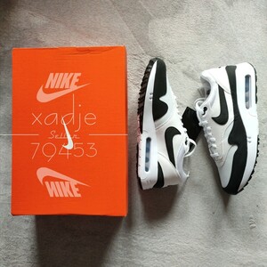 新品 正規品 NIKE ナイキ AIR MAX 1 GOLF エアマックス1 ゴルフ 白 ホワイト 黒 ブラック 27cm US9 耐久 耐水 スパイクレス 箱付き