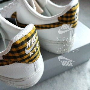 新品 正規品 NIKE ナイキ AIR FORCE1 LOW エアフォース1 ロー 白 ホワイト チェック 黒 WMNS 25.5cm (実質25cm) US12 デュブレ 箱付きの画像7