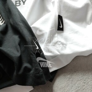 新品 正規品 NIKE ナイキ NSW SWOOSH スウッシュ プリント 長袖 ロンT 2枚セット 黒 ブラック 白 ホワイト Lの画像7