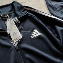 新品 正規品 adidas アディダス 上下セット セットアップ ジャージ 紺 ネイビー 白 三本ライン 裾ファスナー付き 薄手 XO 2XL_画像3