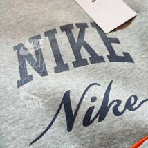 新品 正規品 NIKE swoosh ナイキ ロゴ プリント 刺繍 上下セット スウェット トレーナー パンツ セットアップ 灰 グレー 裏起毛 XL_画像5