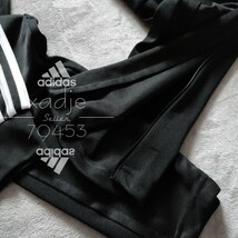 新品 正規品 adidas アディダス 上下セット セットアップ ジャージ ジャケット パンツ 黒 ブラック 三本ライン 裾ファスナー付き 薄手 L_画像9