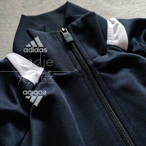 新品 正規品 adidas アディダス 上下セット セットアップ ジャージ ジャケット パンツ 紺 ネイビー 三本ライン 裾ファスナー付き 薄手 Lの画像4