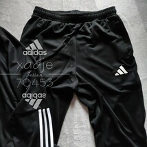 新品 正規品 adidas アディダス 上下セット セットアップ ジャージ ジャケット パンツ 黒 ブラック 三本ライン 裾ファスナー付き 薄手 M_画像7