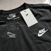 新品 正規品 NIKE ナイキ NSW フューチュラ ロゴ 刺繍 長袖 ロンT 2枚セット 黒 ブラック 白 ホワイト 無地 プレーン L_画像3