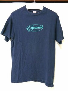 ▽♪ Supreme シュプリーム ロゴ 半袖 Tシャツ 紺 S