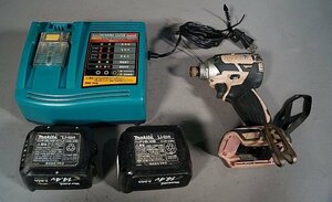 ◎ makita マキタ 充電式インパクトドライバ 充電器 100V バッテリー 2個付き 品番不明 ※ジャンク品