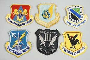 ★ 陸上自衛隊 OH-6D＆UH-1J AVIATION / 太平洋空軍 ロゴ などワッペン / パッチ ベロクロなし 6点セット