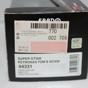 ▽ EBBRO エブロ 1/43 スーパーGT GT500 PETRONAS TOM'S SC430 #1 44331の画像4