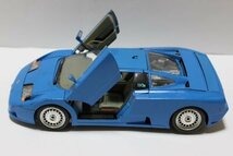 ▽ジャンク burago ブラーゴ 1/18 BUGATTI ブガッティ ミニカー ブルー (1991)_画像2