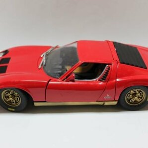 ▽ジャンク ANSON アンソン 1/18 Lamborghini ランボルギーニ MIURA ミウラ 全長約24cm ミニカー レッドの画像2