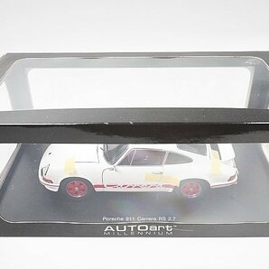 AUTOart オートアート 1/18 Porsche ポルシェ 911 カレラ RS 2.7 1973 ホワイト/レッドストライプ ※台座に割れ有り 78051の画像8