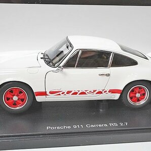 AUTOart オートアート 1/18 Porsche ポルシェ 911 カレラ RS 2.7 1973 ホワイト/レッドストライプ ※台座に割れ有り 78051の画像1