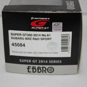 ▽ EBBRO エブロ 1/43 SUBARU スバル スーパーGT GT300 2014 BRZ R&D SPORT #61 45084の画像4