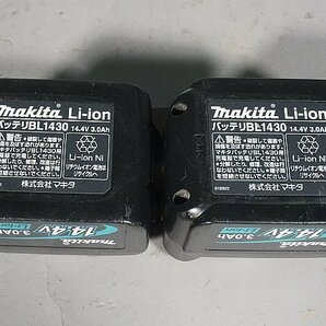 ◎ makita マキタ 14.4V 充電式インパクトドライバー LEDワークライト 充電器 バッテリー2個付き ML184 DC18RA BL1430 ※ジャンク品の画像9