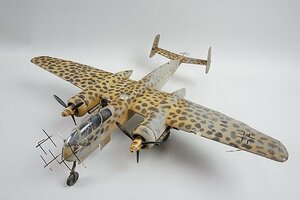 ★ He219 ウーフー 夜間戦闘機 ドイツ軍 木製 ウェザリング塗装 全長約51cm 主翼幅約57cm ※ジャンク品