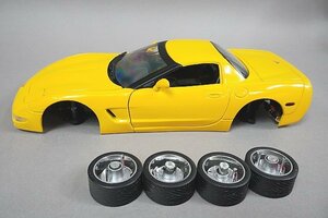 Hot Wheels ホットウィール 1/18 Chevrolet シボレー C5 CORVETTE コルベット イエロー ※難有・ジャンク品・本体のみ 50422