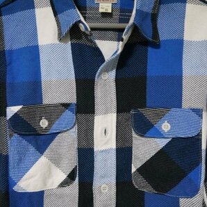 ▽♪ The REAL McCOY'S ザリアルマッコイズ 長袖ネルシャツ ワークシャツ 青系チェック 16の画像2