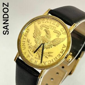 稼働　SANDOZ コインウォッチ　メンズ　インゴット　腕時計　アメリカイーグル　10ドル　クォーツ　ゴールド　ラウンド