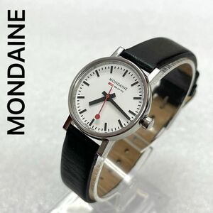 稼働　良品　MONDAINE レディース腕時計　エヴォ2ブラック　26 モンディーン　ホワイト文字盤　クォーツ