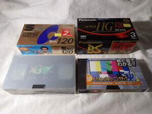 ビデオカセットテープ（S-VHS 2＋2本・VHS 3本・クリーニング1本）（長期保管・ジャンク）