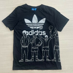 adidas アディダス トレフォイルロゴ入り 両面プリント Tシャツ　ブラック　サイズxs カットソー　半袖Tシャツ