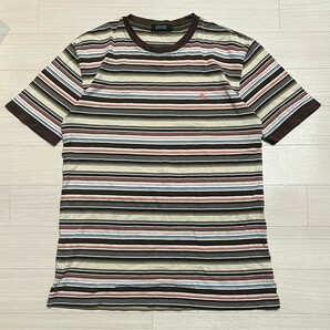 BURBERRY BLACK LABEL バーバリーブラックレーベル ロゴマーク刺繍入り Tシャツ ボーダー柄 サイズ3 半袖の画像1