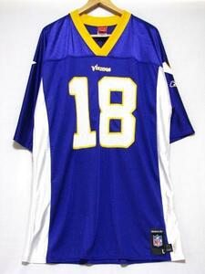 ＠美品 NFLミネソタバイキングス Minnesota Vikings ジャージN102 L アメリカ古着 NFC北地区