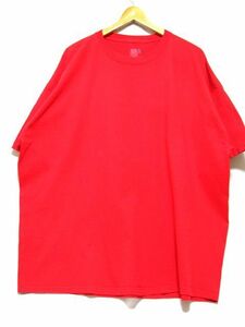 ＠美品 フルーツオブザルーム FRUIT OF THE LOOM プレーン無地Ｔシャツt624 XXXL 3XL アメリカ古着 ビックサイズ レッド 赤