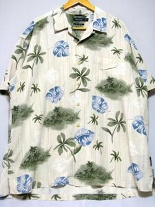 ＠美品 ノーティカ NAUTICA 半袖ハワイアンシャツst343 XL アメリカ古着 ビビビックサイズ ヨットハーバー 真鶴 逗子