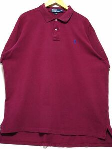 ＠ラルフローレン 無地 RALPH LAUREN 半袖ポロシャツRB460 XXL アメリカ古着 POLO 紺 ビックサイズ