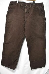 ＠雰囲気漂う カーハート Carhartt ダック地 ペインターパンツd794 アメリカ古着 ブルーカラー労働者 ワーク系 茶色 ブラウン