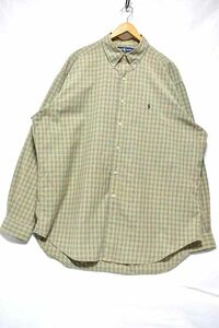 @美品 Ralph Lauren ラルフローレン 長袖シャツRB605 大きいサイズ XL アメリカ古着 ボタンダウン