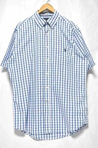 ＠美品 ユーエスポロアッスン U.S. POLO ASSN. ボタンダウン 半袖シャツst452 L アメリカ古着 全米ポロ協会 爽やか