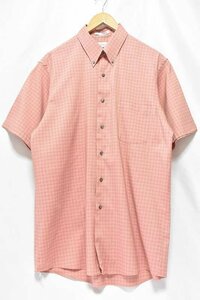 ＠美品 バンヒューセン VANHEUSEN ボタンダウン 半袖シャツst552 L アメリカ古着 格子