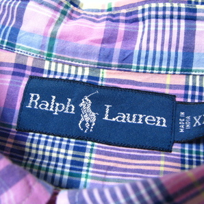 @美品 ラルフローレン RALPH LAUREN ボタンダウン マルチカラー 長袖シャツRB422 XXL ビックサイズの画像4