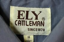 ＠美品 エリーキャトルマン ELY CATTLEMAN 長袖ウエスタンシャツw443 L アメリカ古着 ストライプ ローハイド テキサス_画像4