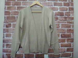 GK089-3)レディース/新品/Green Style/長袖/カーディガン/シルク１００%/日本製/ベージュ/