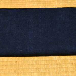 古布 藍染めの無地木綿1幅 紺藍上質木綿 手紡ぎ糸 中厚地 170cm アート 創作材料 手織り木綿の画像1