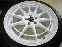 KYOWA RACING KR1238 ホワイト 8J-17 off+40 pcd100/5H 215/45R17 タイヤ付き4本 86,BRZ,レガシィ,インプレッサ,カローラスポーツ他にも！_画像2