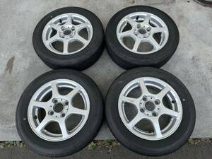  spew groove!!BS next Lee 155/65R13 with aluminium!4 pcs set! Sapporo outskirts personal delivery possibility! light car optimum!