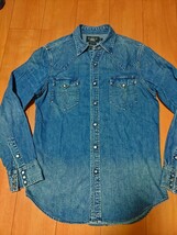 RRL BUFFALO WESTERN DENIM SHIRTS インディゴ シルバーコンチョ ウエスタンシャツ デニムシャツ　ラルフローレン_画像1