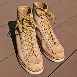 LONE WOLF ロンウルフ F01616 HUNTER WAFFLE SOLE ハンター ワーク ブーツ SUEDE ライトブラウン系 US8 26センチ【１円スタート】の画像7