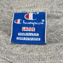 90s チャンピオン Tシャツ MIT 染み込みプリント グレー L ビンテージ Champion アメリカ製 USA製 青刺繍タグ カレッジTシャツ 半袖 *43_画像4