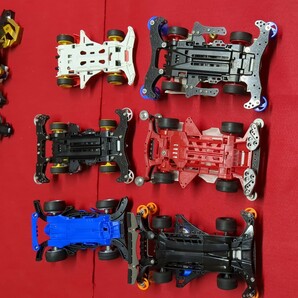 タミヤ TAMIYA ミニ四駆 組立済み 6台セットボディ・シャーシ・モーター・ローラー パーツ 部品の画像3